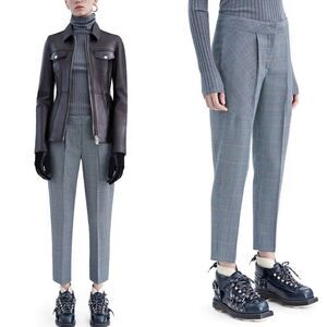 🆕 Acne Studios Mia Eng Suit Dogtooth Navy 100% Wool Pants Trouser